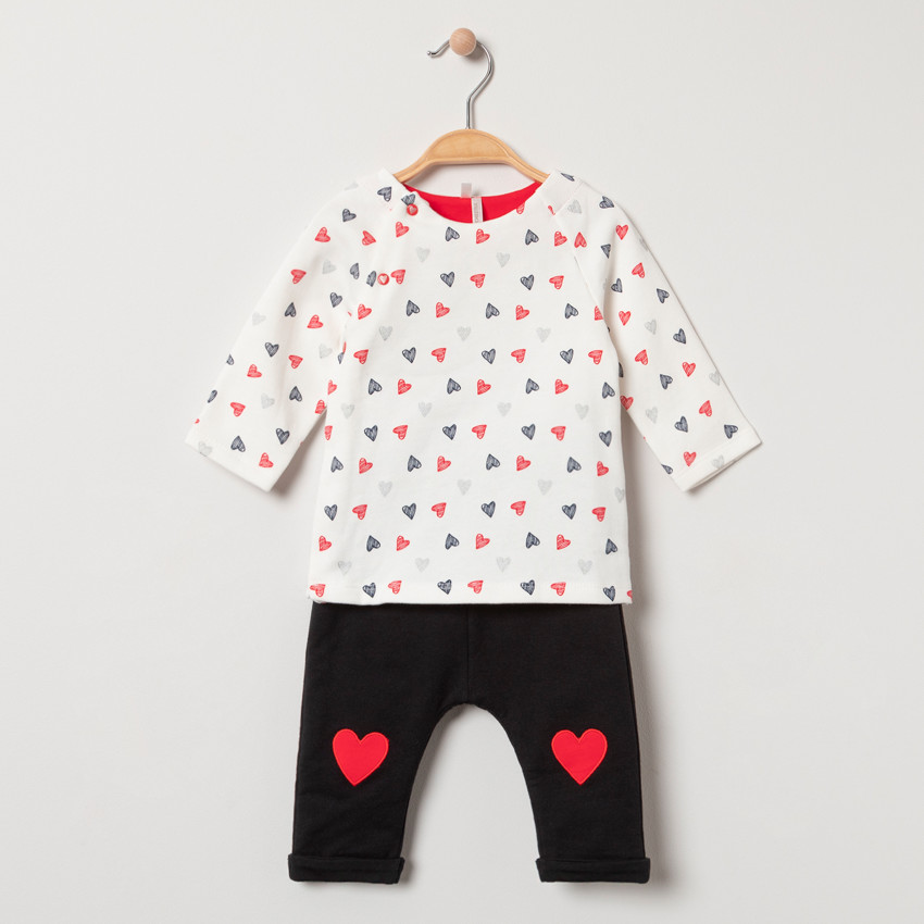 Jogging de felpa estampado corazones  Additional Jogging de felpa estampado corazones