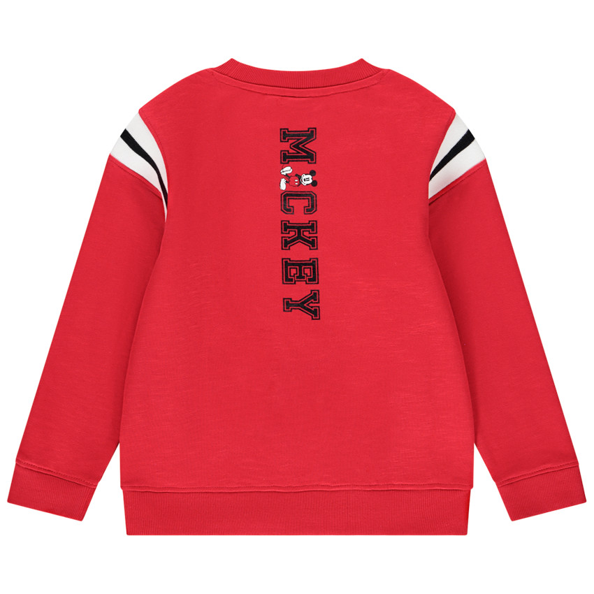 Sudadera en lana roja para niño con print de Mickey en ambas caras 
