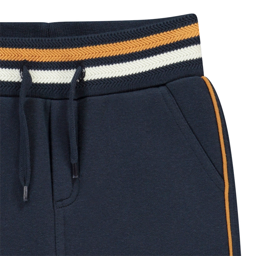 Pantalon de jogging en molleton avec ceinture rib rayé pour garçon Main Pantalon de jogging en molleton avec ceinture rib rayé pour garçon