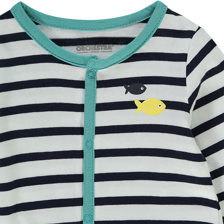 Pack de 3 peleles de algodón para bebé niño con estampado de peces y ballenas 