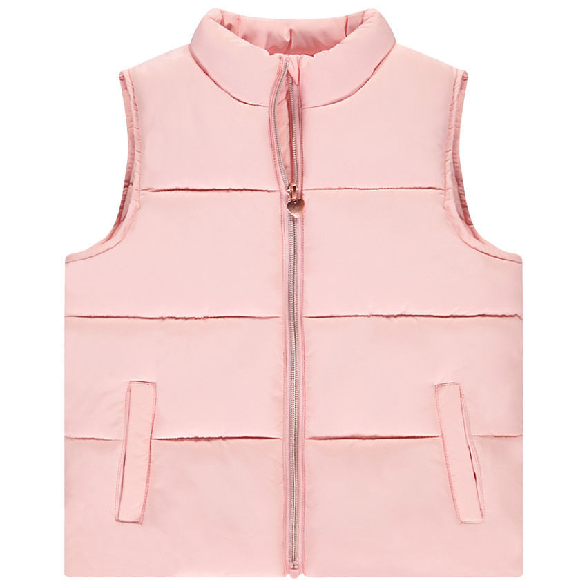 Doudoune sin mangas unicolor en tela mate para niña 