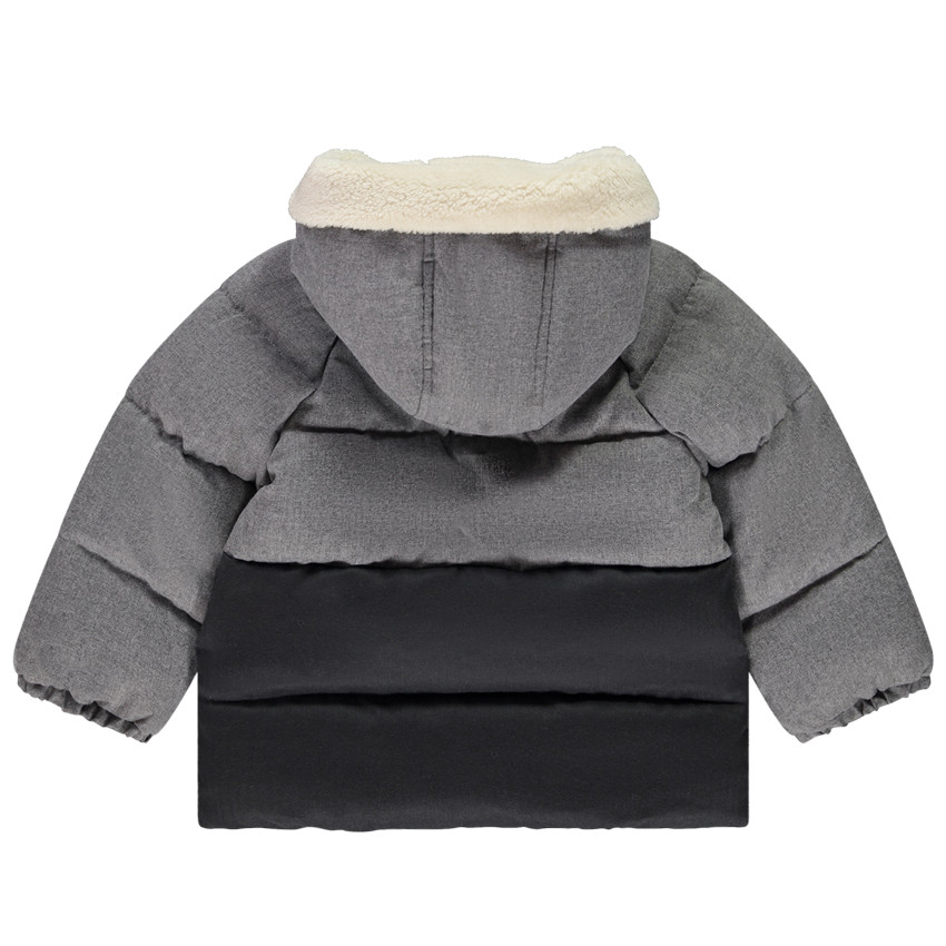 Chaqueta bicolor forrada de sherpa para bebé niño 
