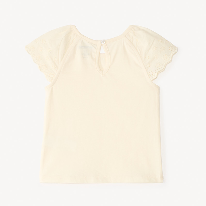 Camiseta de manga corta de popelín liso para niña bebé 