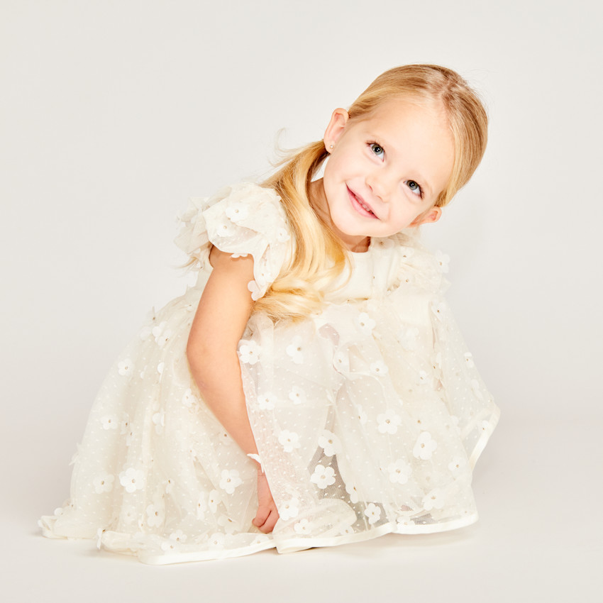 Ropa de manga corta con mariposas y flores 3D para niña bebé 