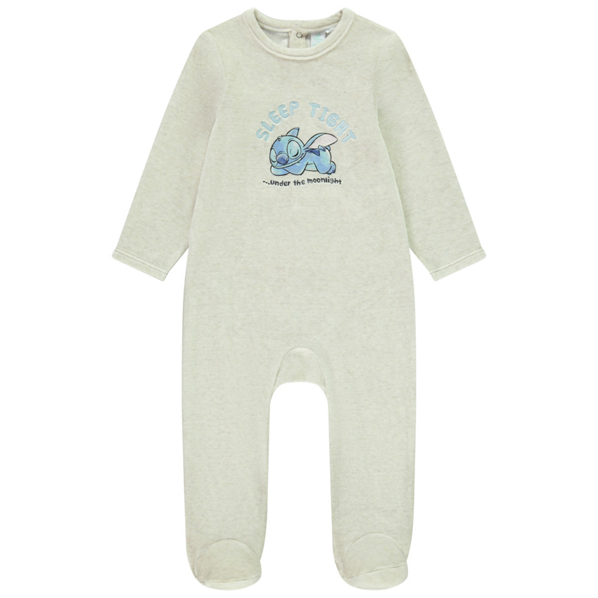 Pelele de terciopelo Stitch Disney para bebé niño con aberturas según la edad 