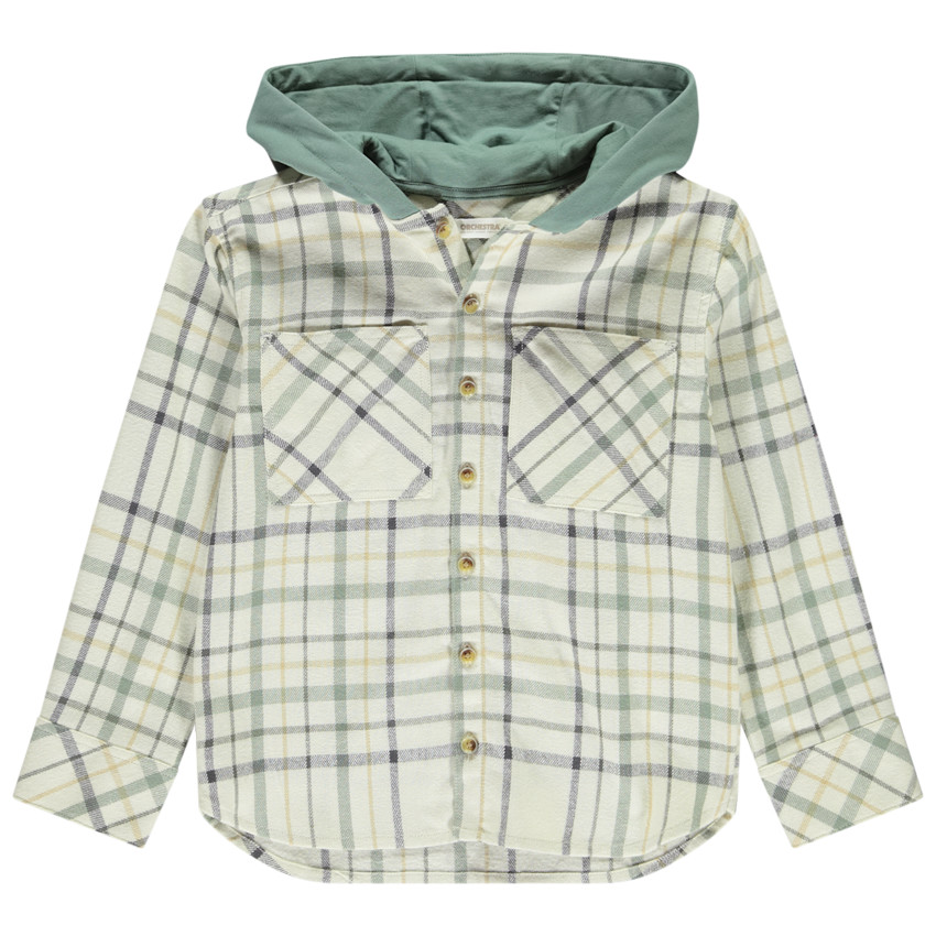 Camisa de cuadros con capucha para niño 