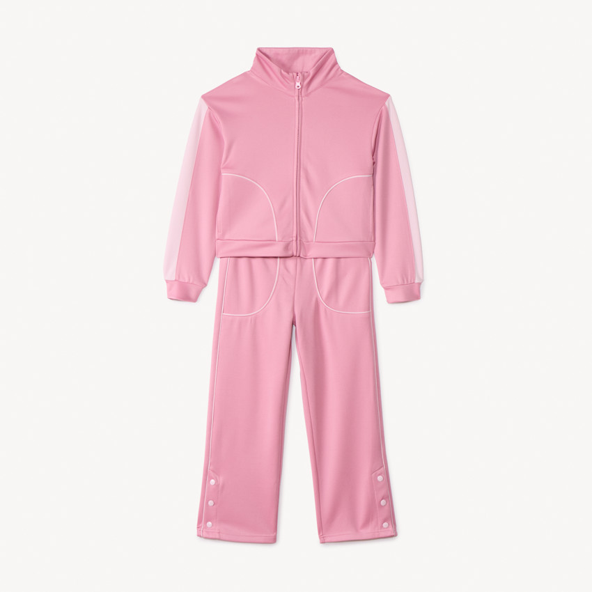 Conjunto de chándal liso de punto para niña 