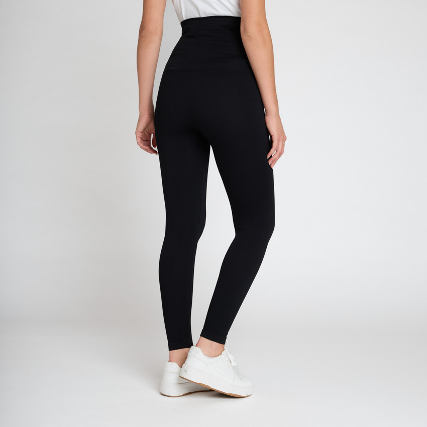 Pantalón postparto de microfibra con banda alta 