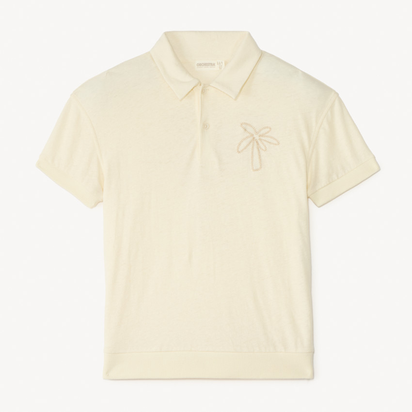 Polo de manga corta con bordado de palmera para niño 