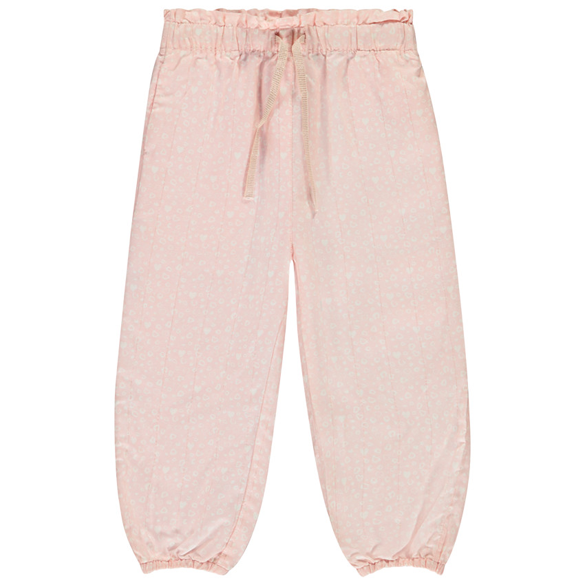 Pantalón rosa con estampado de corazones y cintura elástica para bebé niña 