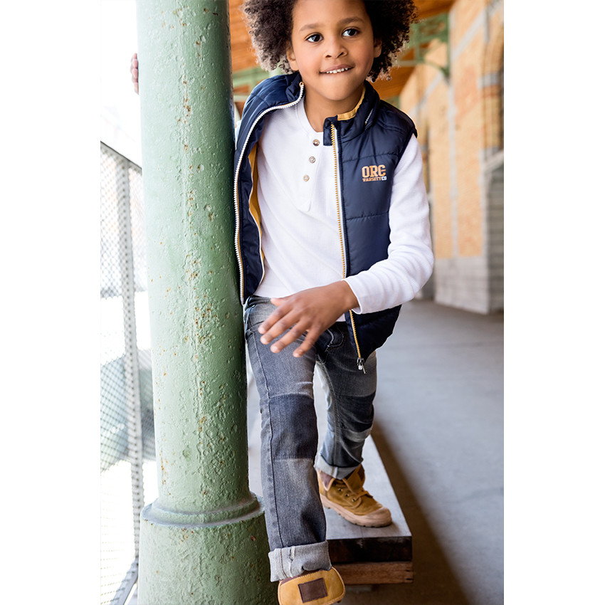 Júnior - Vaqueros corte slim efecto usado con desgastado de fantasía 