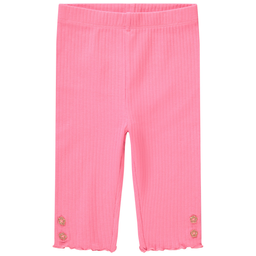 Corsario acanalado con botones brillantes para bebé niña 