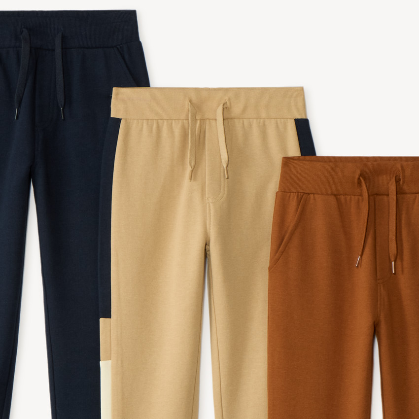 Lote de 3 pantalones de chándal para niño de felpa 