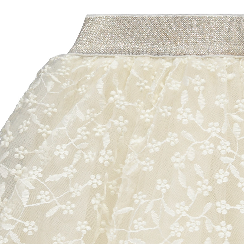 Falda corta de tul bordado y cintura con purpurina para niña  Additional Falda corta de tul bordado y cintura con purpurina para niña