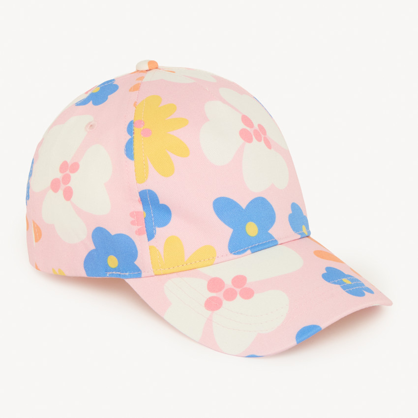Gorra ajustable de flores con velcro para niña 