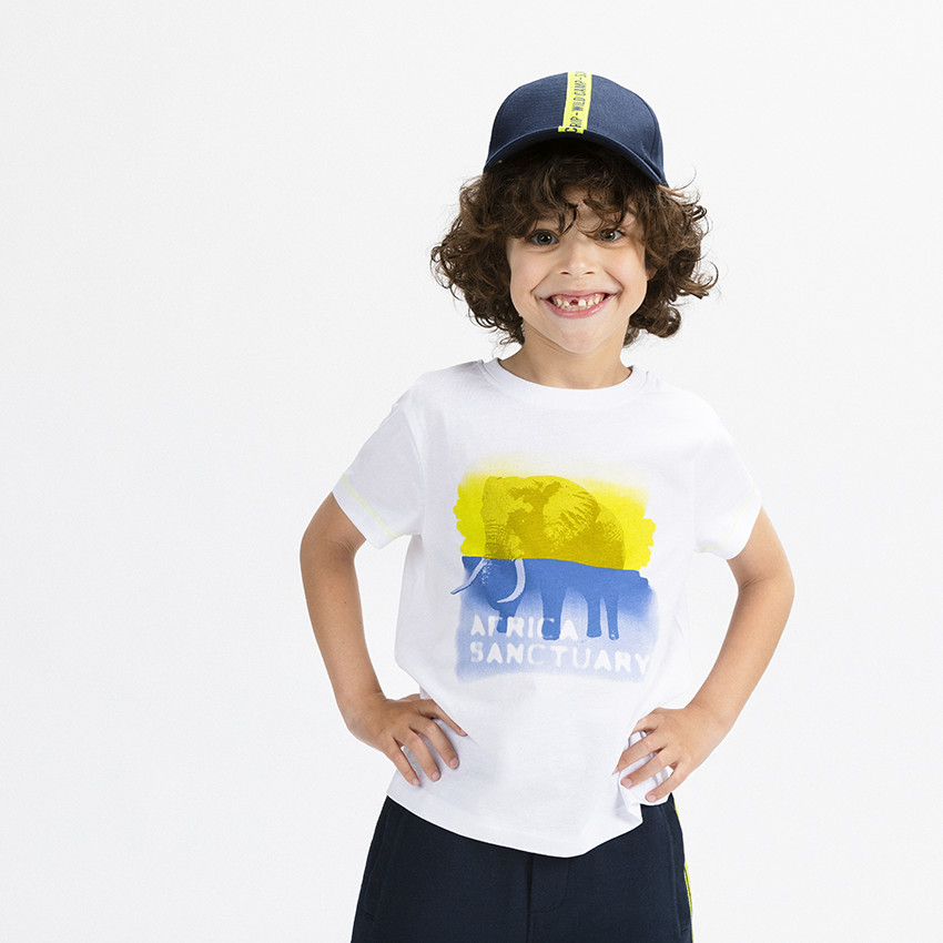 Camiseta manga corta print elefante 