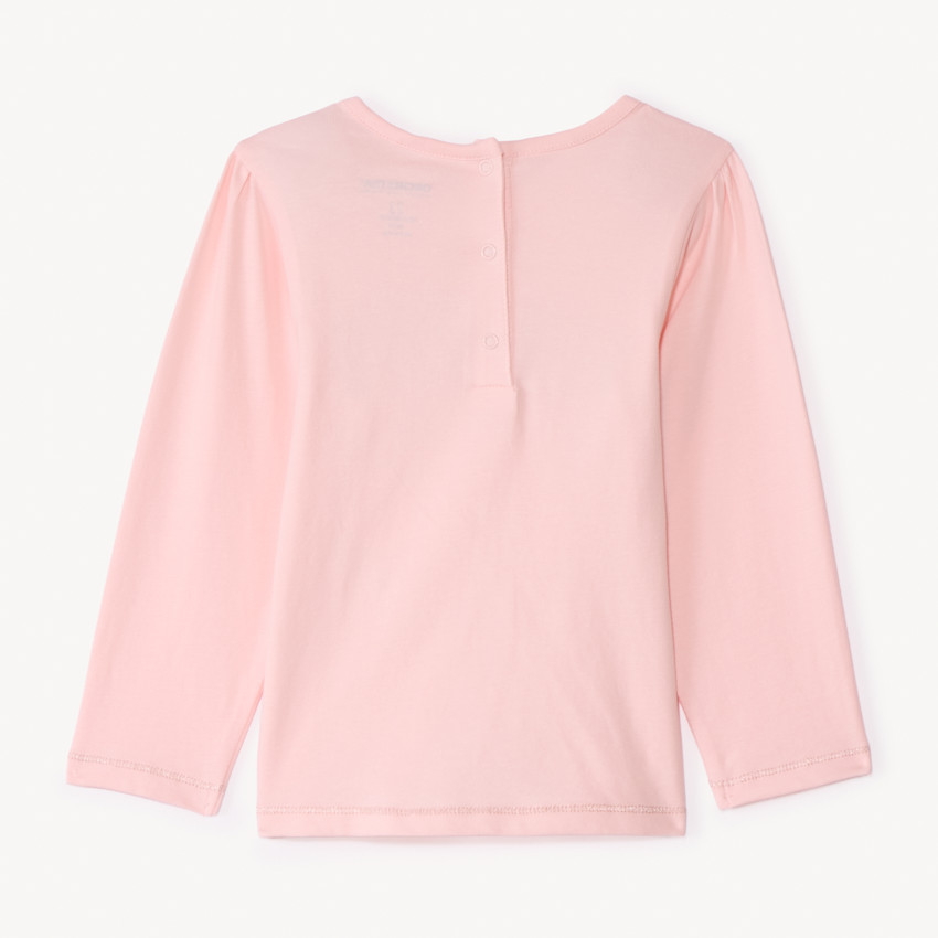 Camiseta de manga larga lisa con estampado fantasía para bebé niña 