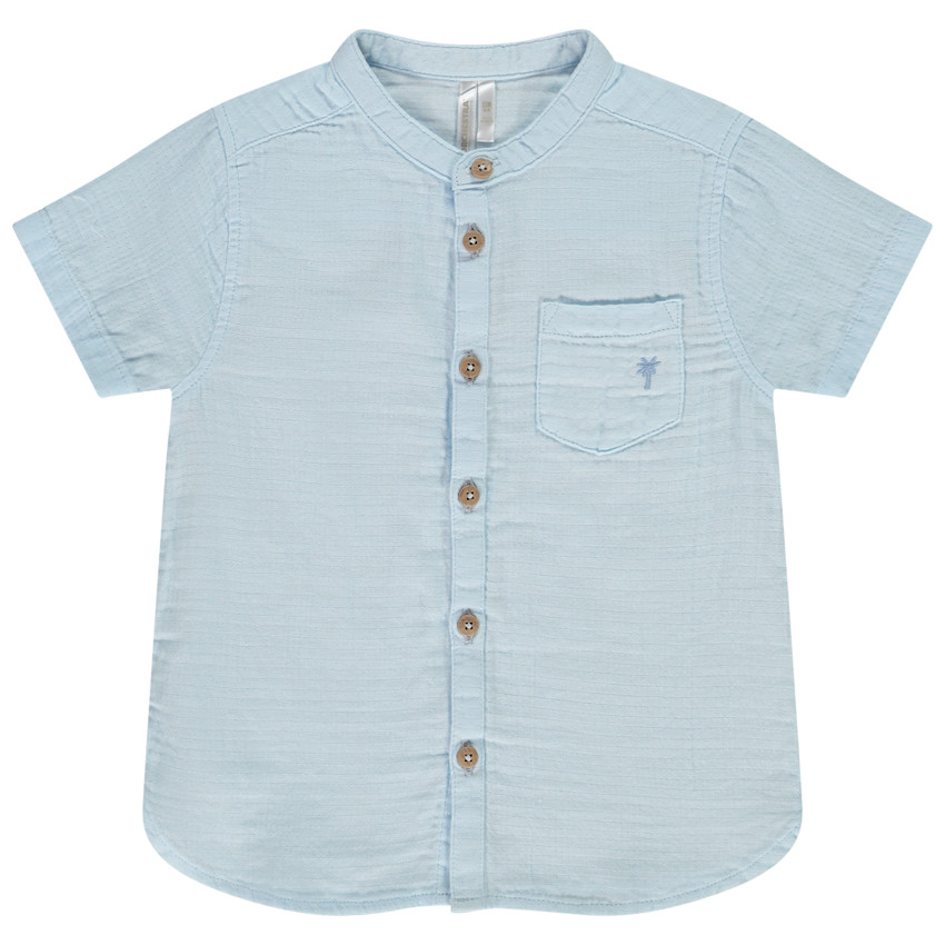 Camisa de manga corta con bordado de palmera para bebé niño 