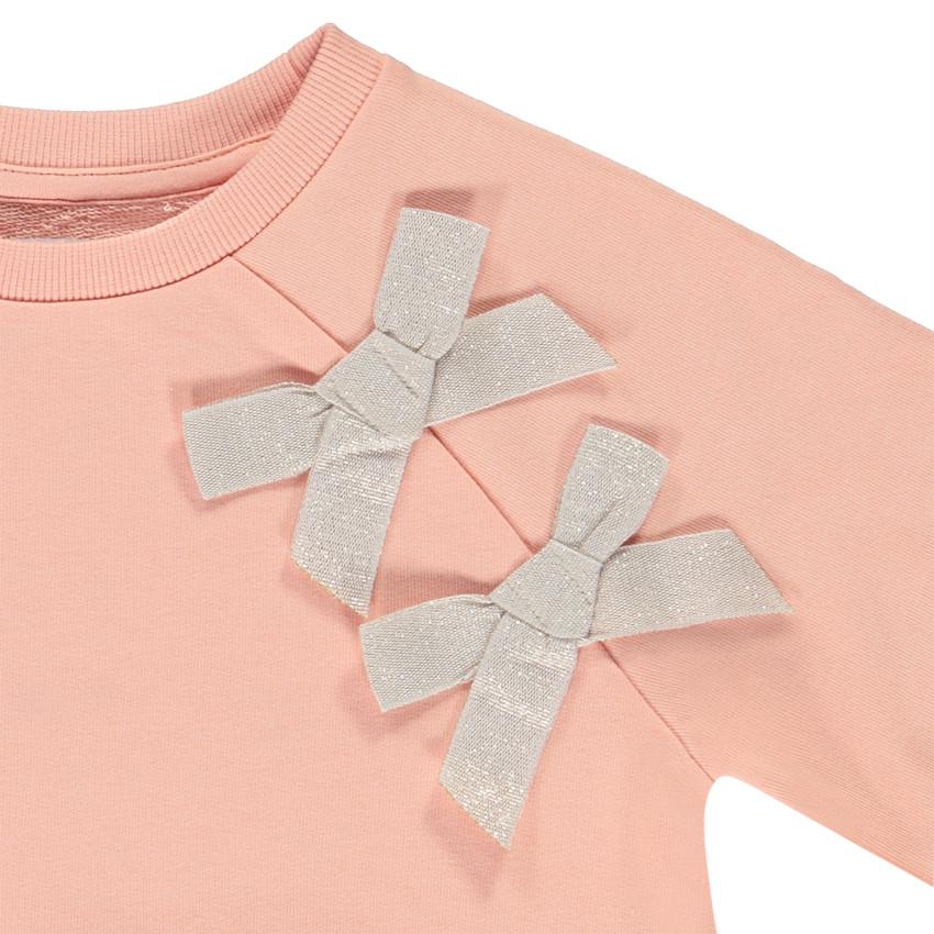 Sudadera de felpa oversize con grandes lazos para niña 