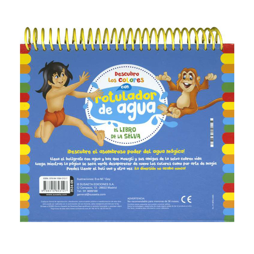 Libro con rotulador de agua El libro de la selva +4años 