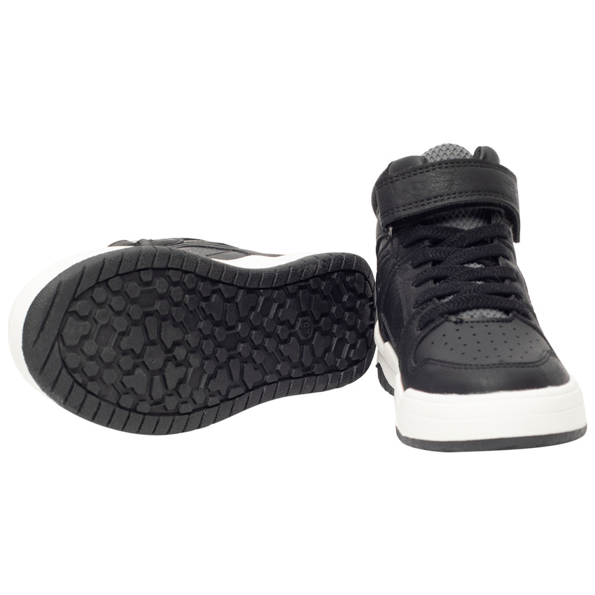 Zapatillas deportivas altas con lengüeta gris texturizada y diseño recortado para niño 