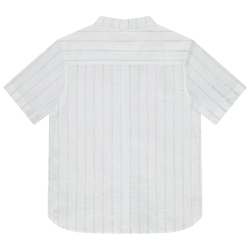 Camisa de rayas de manga corta con cuello mao para niño 