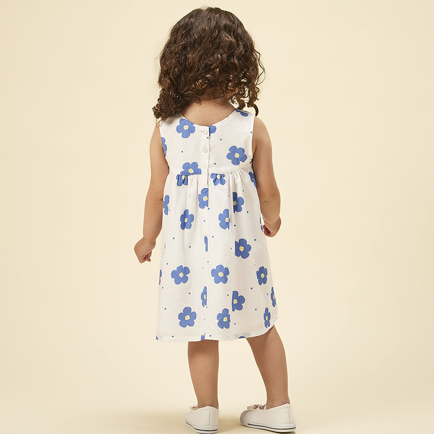Vestido sin mangas estampado flores para bebé niña 