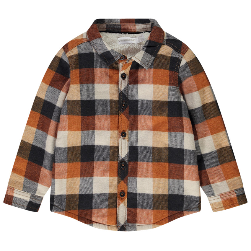 Camisa de franela a cuadros para bebé niño 