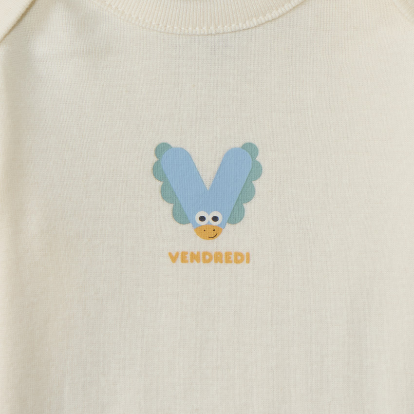 Lot de 7 bodies manches longues semainier pour bébé garçon 