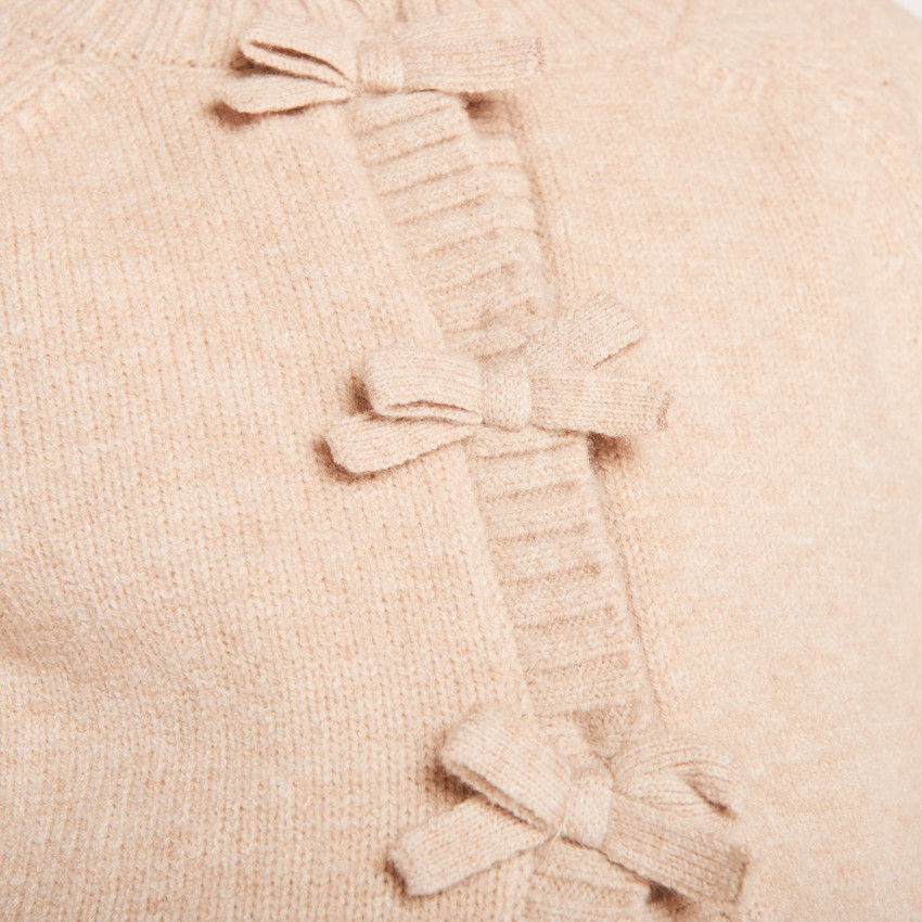 Gilet en tricot pressionné à nœuds pour fille 