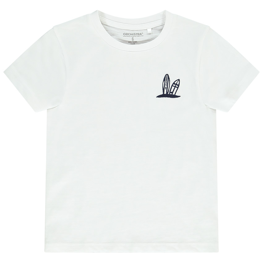 Camiseta manga corta bordado y estampado surf para niño 