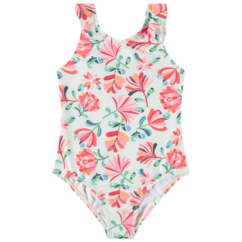 Bañador de una pieza con estampado floral niña 