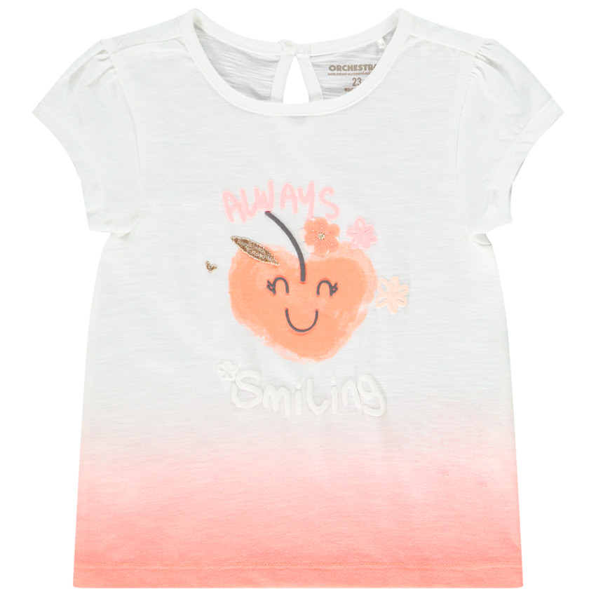 Camiseta de manga corta con estampado de frutas para bebé niña 