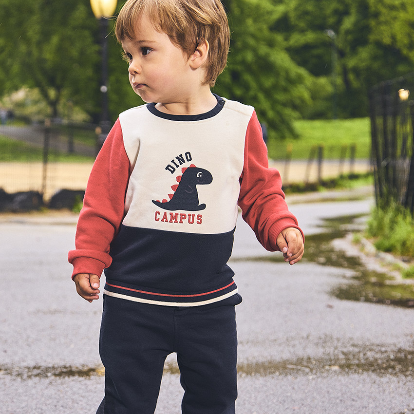 Conjunto de felpa con estampado de dinosaurio para bebé niño 