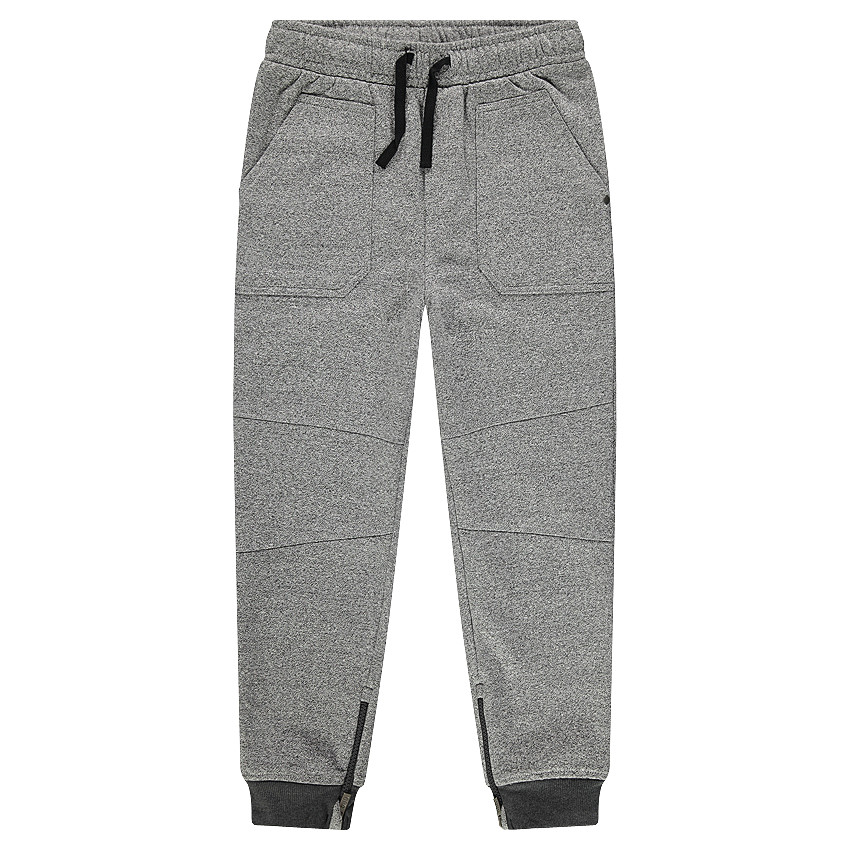 Pantalón de jogging de muletón asargado con cremallera en los tobillos 