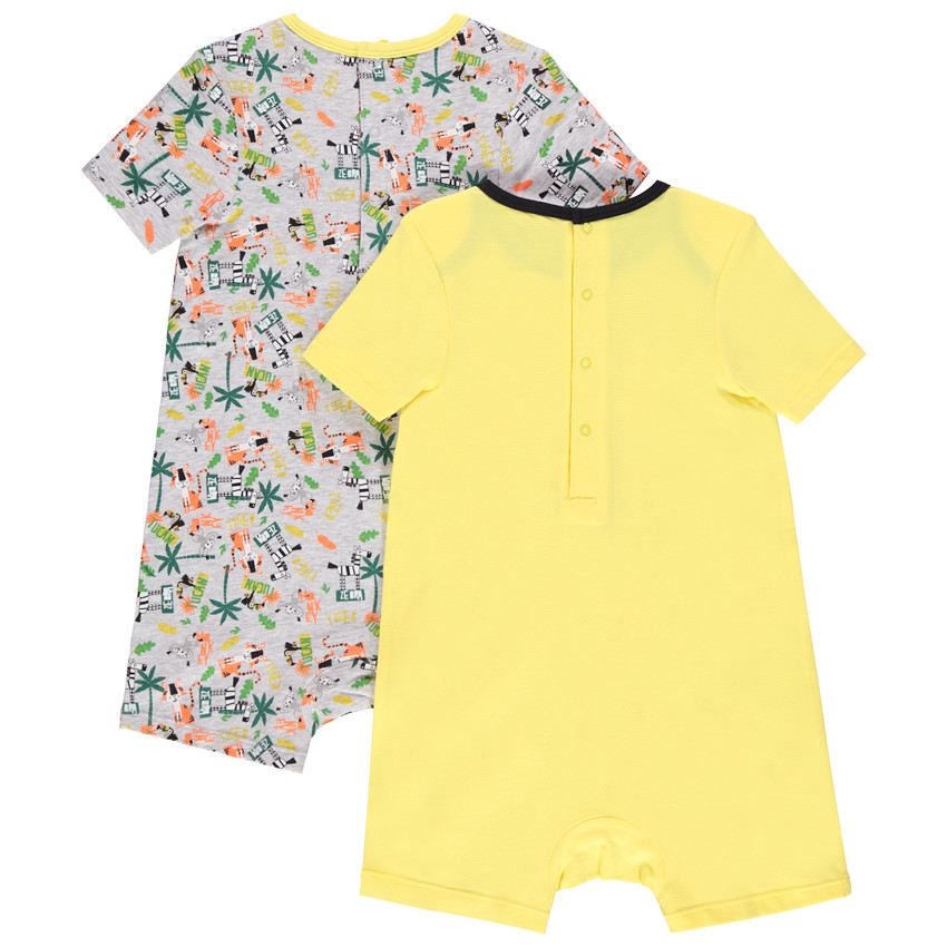 lote de 2 mono cortos  print animales de la jungla 