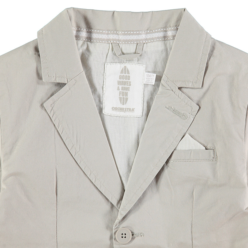 Júnior - Americana lisa de algodón con forro de rayas 