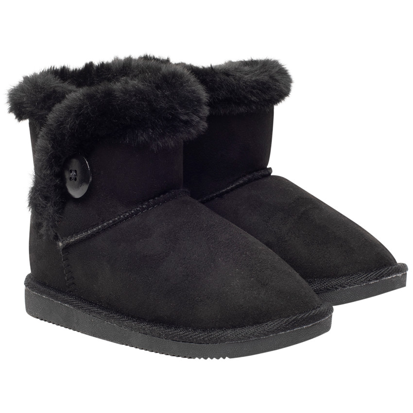 Botines de ante sintético forrados con botón decorativo para niña  Additional Botines de ante sintético forrados con botón decorativo para niña