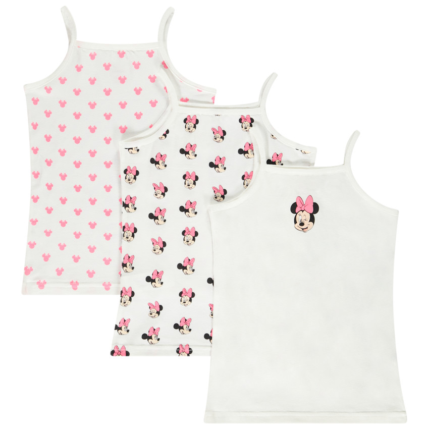 Lot de 3 maillots de corps sans manches imprime Minnie Disney pour fille