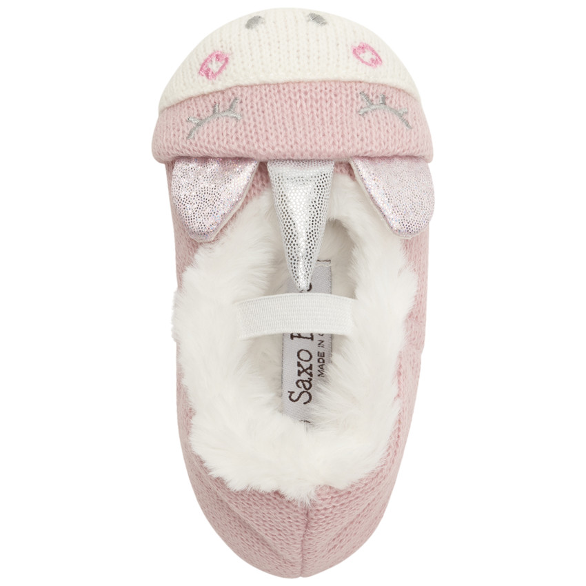 Patucos de punto para bebé niña con motivo de unicornio 