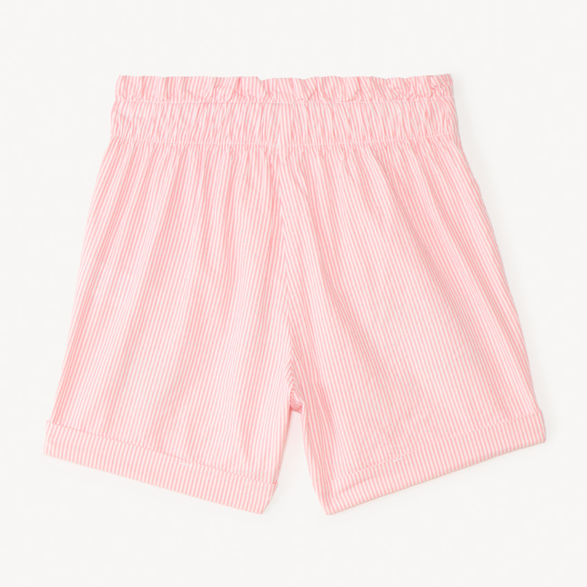 Pantalones cortos de tela con rayas bordadas Bilie Boo para niña 
