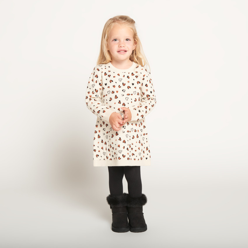 Vestido de punto con motivos fantásticos para bebé niña 