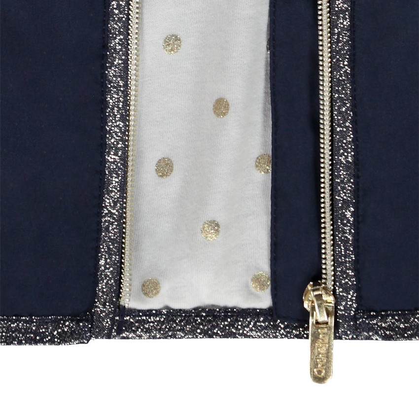 Chaqueta cortavientos lisa con forro estampado para niña 