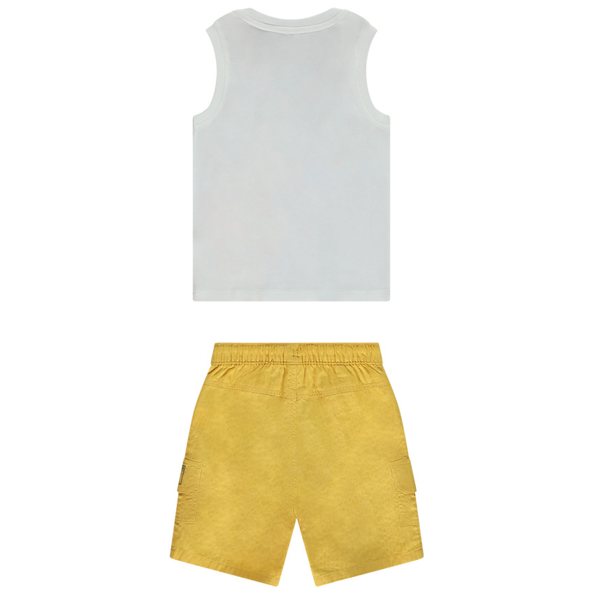 Conjunto camiseta sin mangas con estampado de animales + bermuda para bebé niño 