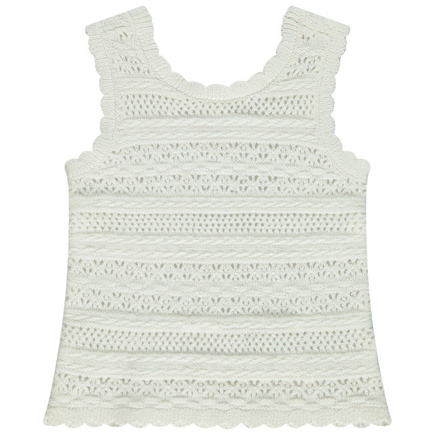 Camiseta de punto y crochet para bebé niña 