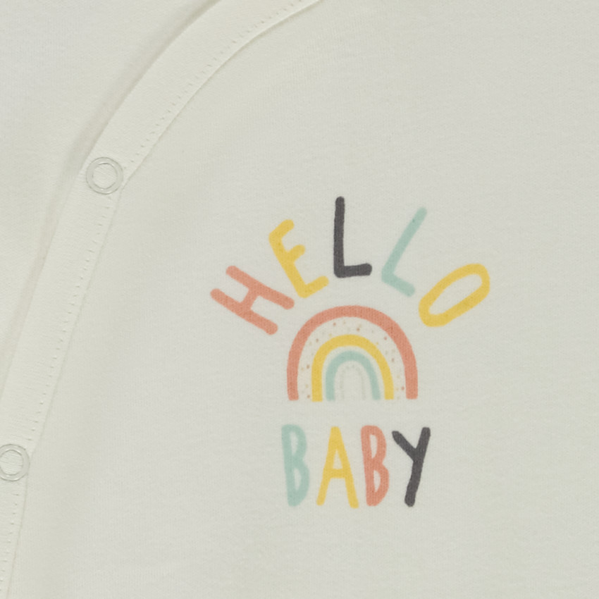 Pelele de punto de jersey con manoplas retráctiles para bebé 