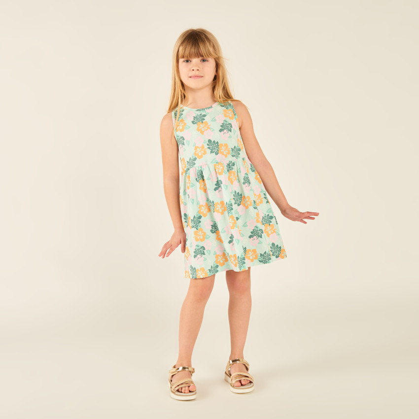 Vestido sin mangas con estampado fantástico para niña 