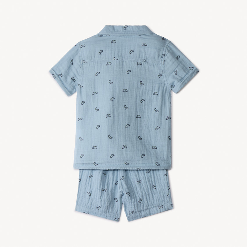 Conjunto de short y camisa de tela estampada Scoot para niño 