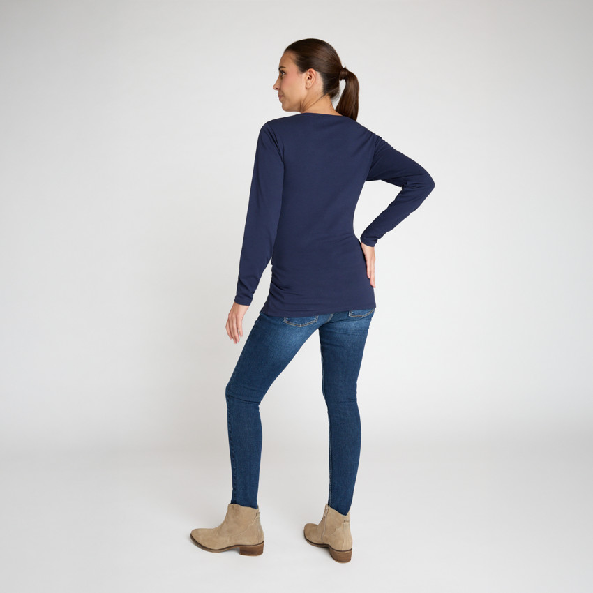 Camiseta de manga larga unicolor para embarazada 