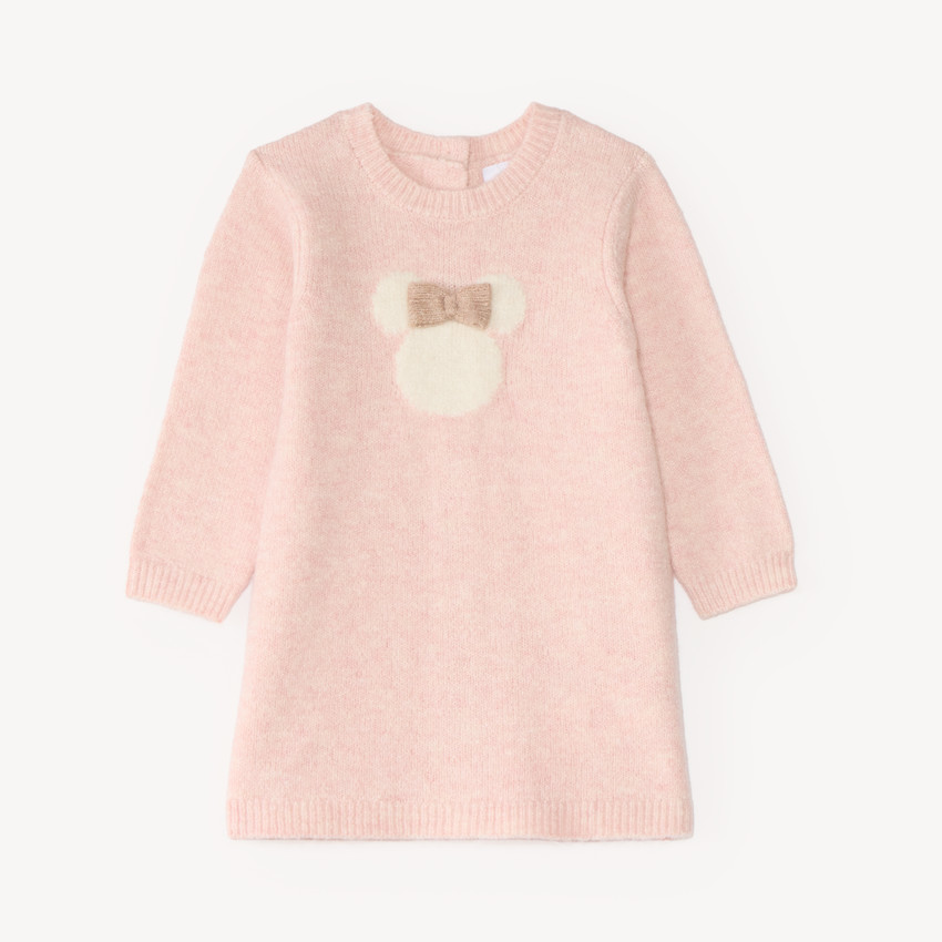 Robe de bébé fille en tricot rose Minnie Disney 